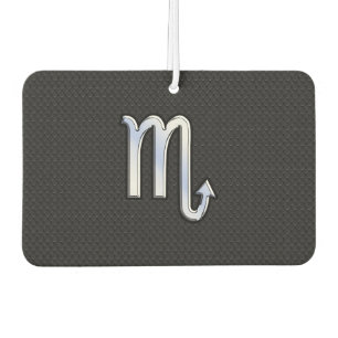 Scorpio Zodiac chrome like on black snake skin Car Air Freshener