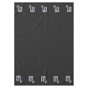 Scorpio Zodiac Chrome Like on Snake Skin Style Tablecloth