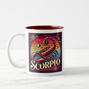 Scorpio Zodiac Coffee Mug Retro Design
