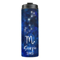 Scorpio Zodiac Constellation Blue Galaxy Monogram