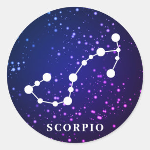 Scorpio Zodiac Constellation Design Classic Round Sticker