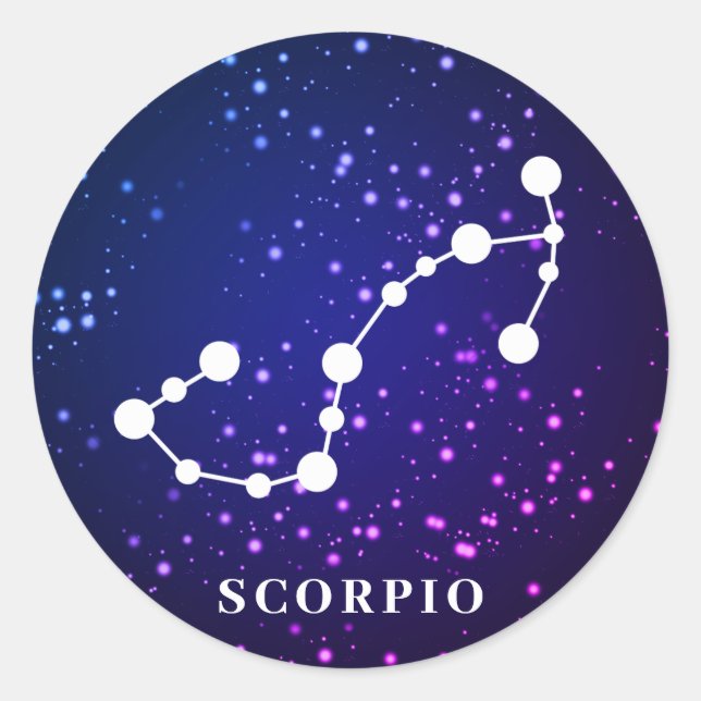 Scorpio Zodiac Constellation Design Classic Round Sticker (Front)