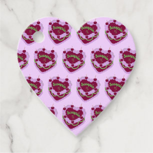 Scorpio Zodiac Coquette Heart Birthday Cake Favour Tags