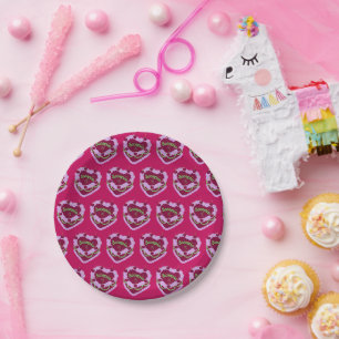 Scorpio Zodiac Coquette Heart Birthday Cake Paper Plate