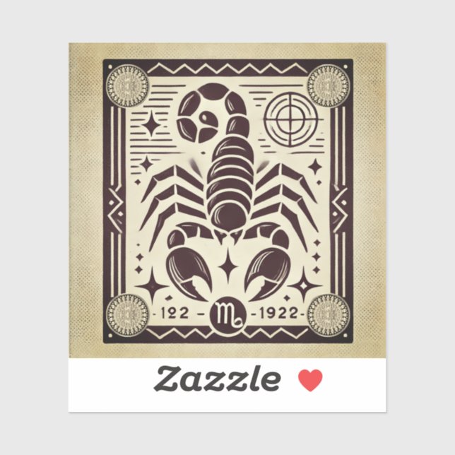 Scorpio Zodiac Custom-Cut Vinyl Sticker Retro (Sheet)