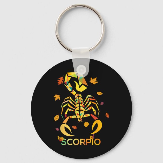 Scorpio Zodiac Fall Scorpion Birthday  Key Ring (Front)