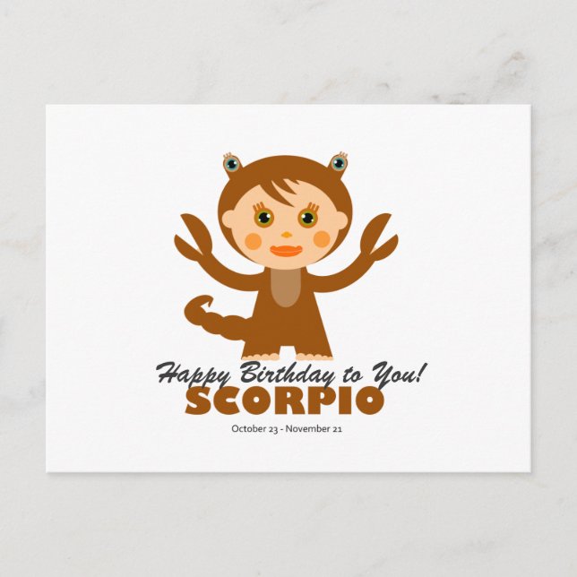Scorpio Zodiac for Kids Postcard (Front)