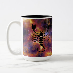 Scorpio Zodiac Galaxy Design – Mystical Astrology  Two-Tone Coffee Mug