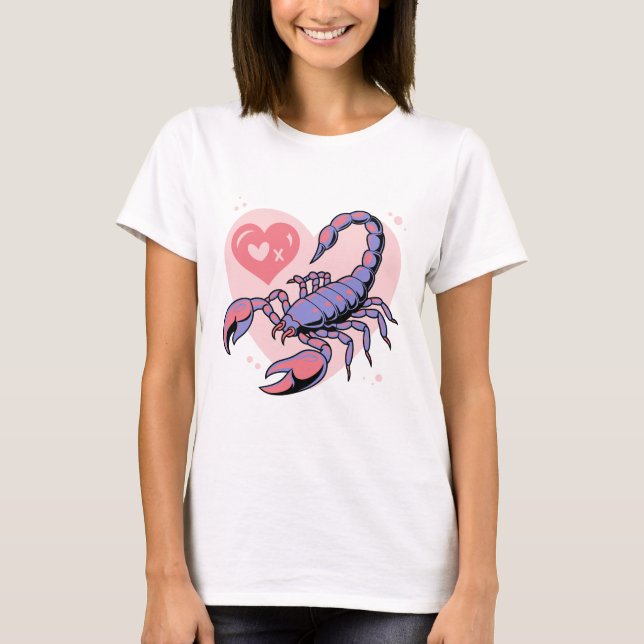 Scorpio Zodiac Heart Design – Cute Astrological T-Shirt (Front)