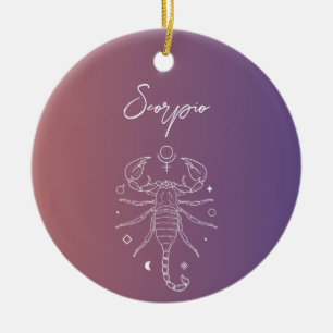 Scorpio zodiac horoscope star sign gradient ceramic tree decoration