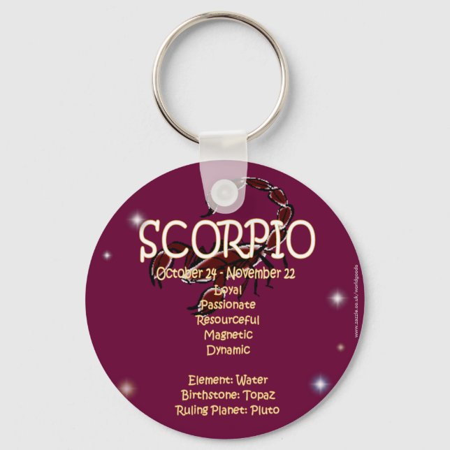 Scorpio zodiac key ring (Front)