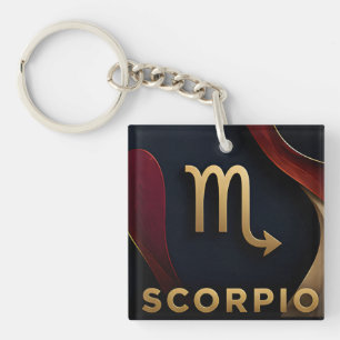 Scorpio Zodiac Luxury Celestial Astrology Gift Key Ring