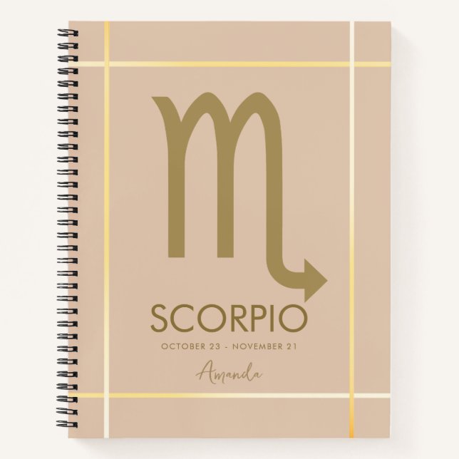 Scorpio Zodiac Minimalist Elegant Astrological Notebook (Front)