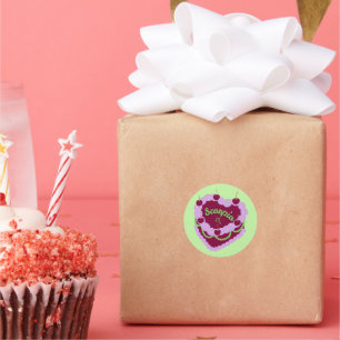 Scorpio Zodiac Pastel Heart Birthday Cake Classic Round Sticker