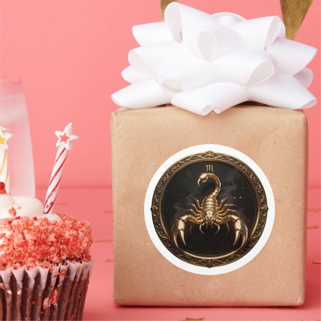 Scorpio Zodiac Scorpion Classic Round Sticker (Party)