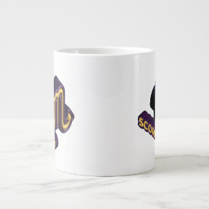 Scorpio Zodiac Sign and Text Design Large Coffee Mug
