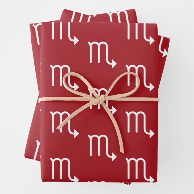 Scorpio Zodiac Sign Astrological Wrapping Paper Sheet (In situ)