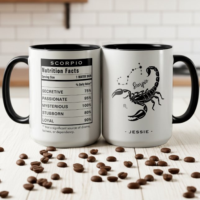 Scorpio Zodiac Sign Astrology Nutrition Facts Mug (Scorpio Zodiac Sign Astrology Nutrition Facts Mug)