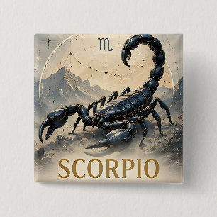 Scorpio Zodiac Sign Birthday Astrology Gift 15 Cm Square Badge
