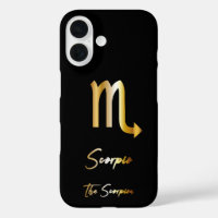 Scorpio Zodiac Sign, Black & Gold 