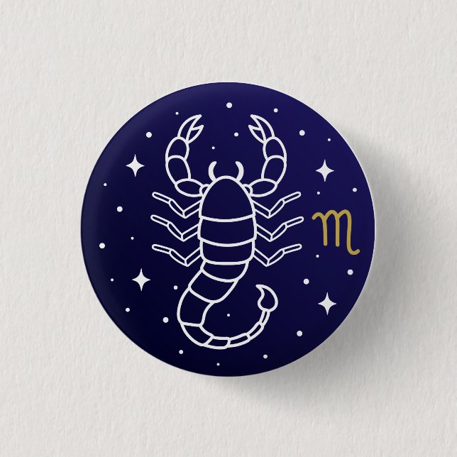 Scorpio Zodiac Sign Celestial Constellation 3 Cm Round Badge (Front)