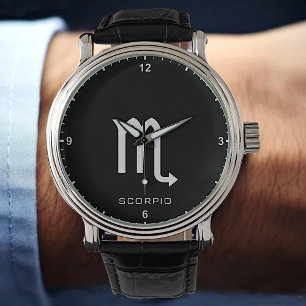 Scorpio Zodiac Sign Custom Text Simple Minimal Watch