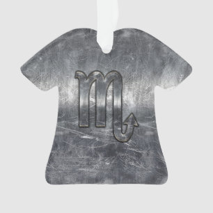 Scorpio Zodiac Sign in Distressed Steel Decor Ornament