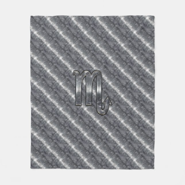 Scorpio Zodiac Sign in Grunge Distressed Style Fleece Blanket (Front)