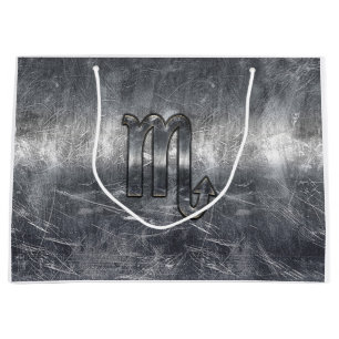 Scorpio Zodiac Sign in Grunge Distressed Style Large Gift Bag