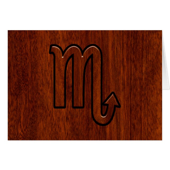 Scorpio Zodiac Sign in Mahogany Style Decor (Front Horizontal)