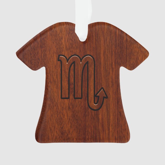 Scorpio Zodiac Sign in Mahogany Style Decor Ornament (Front)