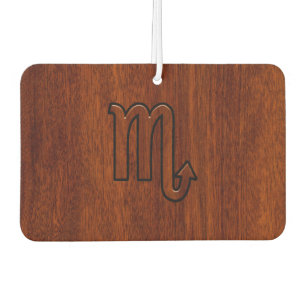 Scorpio Zodiac Sign in Rich Mahogany Style Car Air Freshener