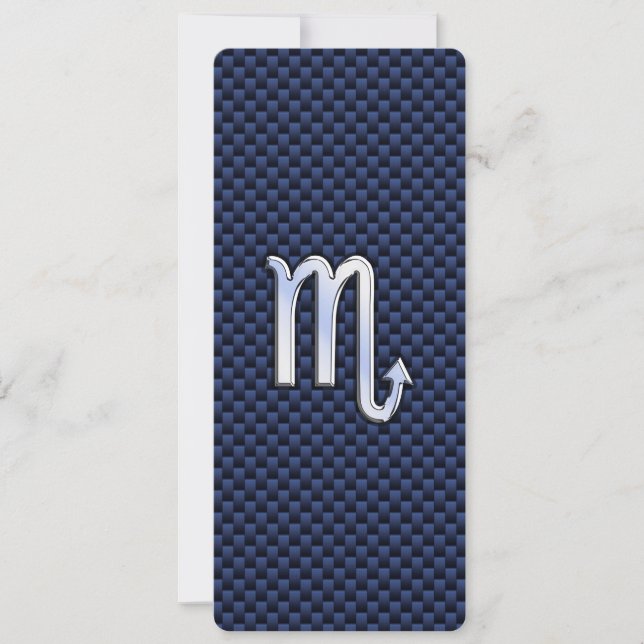 Scorpio Zodiac Sign navy blue carbon fibre print (Front)