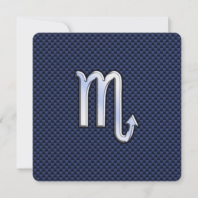 Scorpio Zodiac Sign navy blue carbon fibre print (Front)