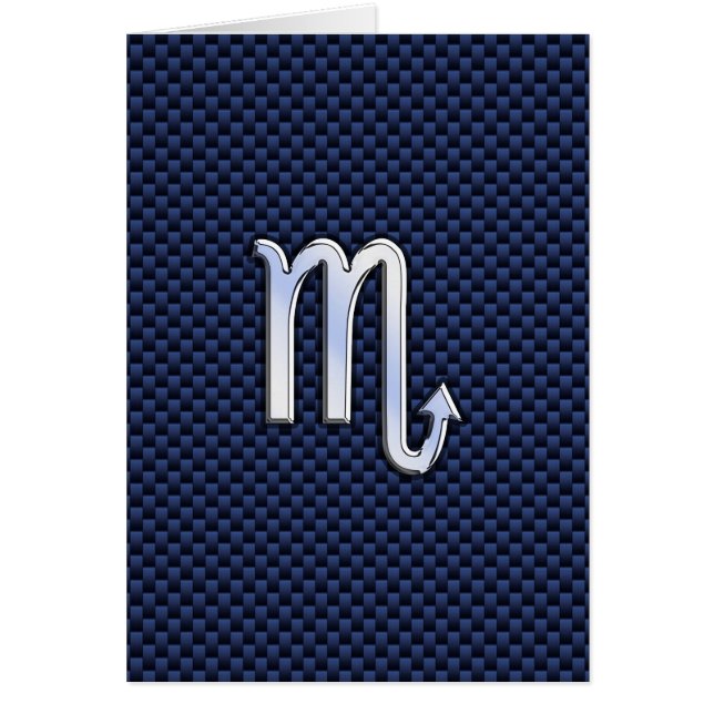Scorpio Zodiac Sign navy blue carbon fibre print (Front)