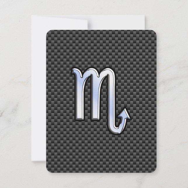 Scorpio Zodiac Sign on Carbon Fiber Print (Front)
