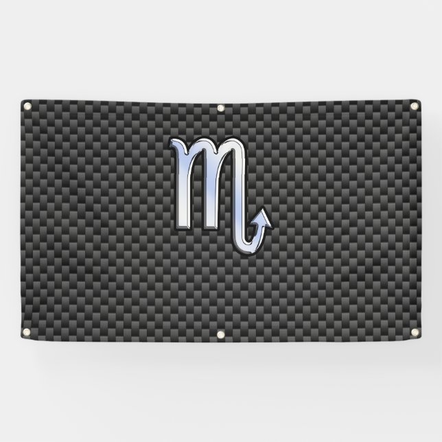 Scorpio Zodiac Sign on Carbon Fibre Astrology (Horizontal)