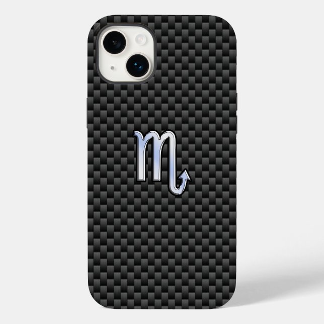 Scorpio Zodiac Sign on Carbon Fibre Case-Mate iPhone Case (Back)