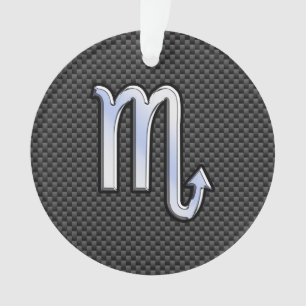 Scorpio Zodiac Sign on Carbon Fibre Decor Ornament