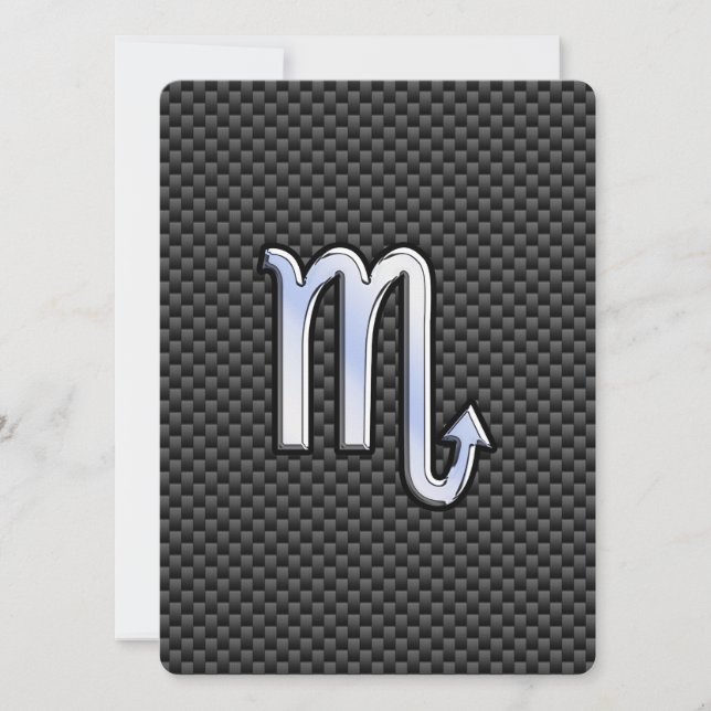 Scorpio Zodiac Sign on Carbon Fibre Print (Front)