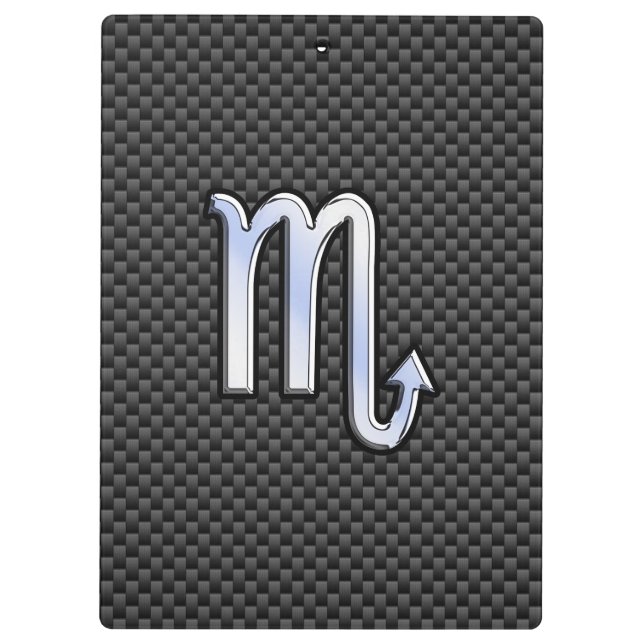Scorpio Zodiac Sign on Carbon Fibre Print Clipboard (Back)