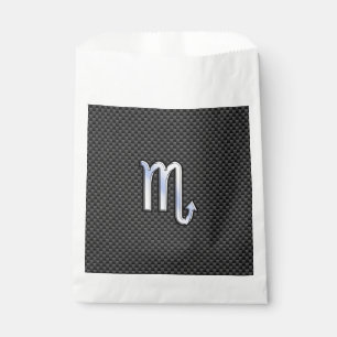 Scorpio Zodiac Sign on Carbon Fibre Print Favour Bags