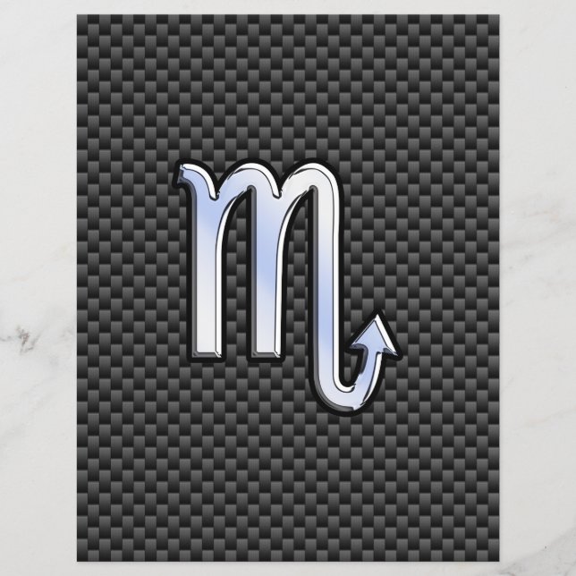 Scorpio Zodiac Sign on Carbon Fibre Print Flyer (Front)