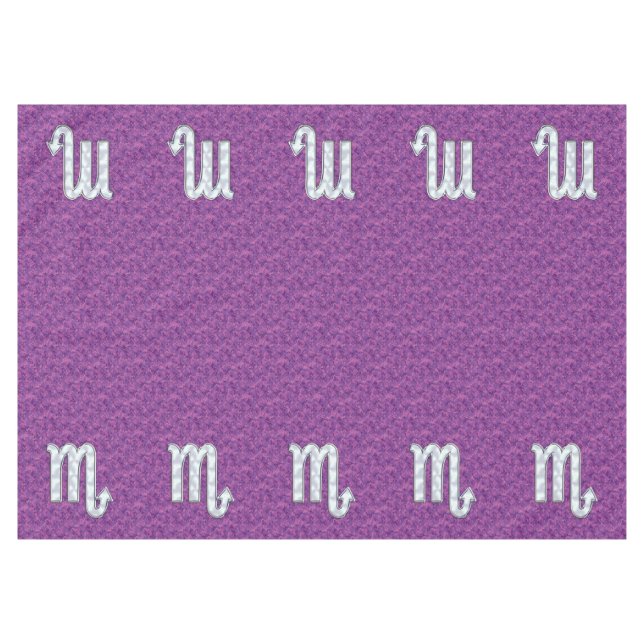 Scorpio Zodiac Sign on Fuchsia Digital Camo Tablecloth (Front (Horizontal))