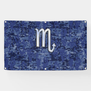 Scorpio Zodiac Sign on Navy Blue Camo