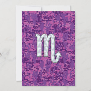 Scorpio Zodiac Sign on Pink Digital Camo