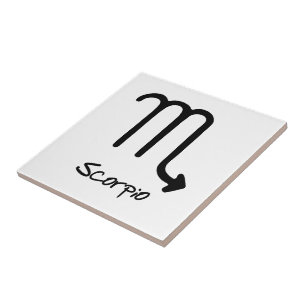 Scorpio Zodiac Sign on White Background Tile
