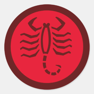 Scorpio Zodiac Sign Red Classic Round Sticker