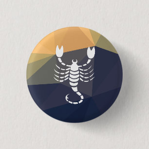 Scorpio zodiac sign round button. 3 cm round badge
