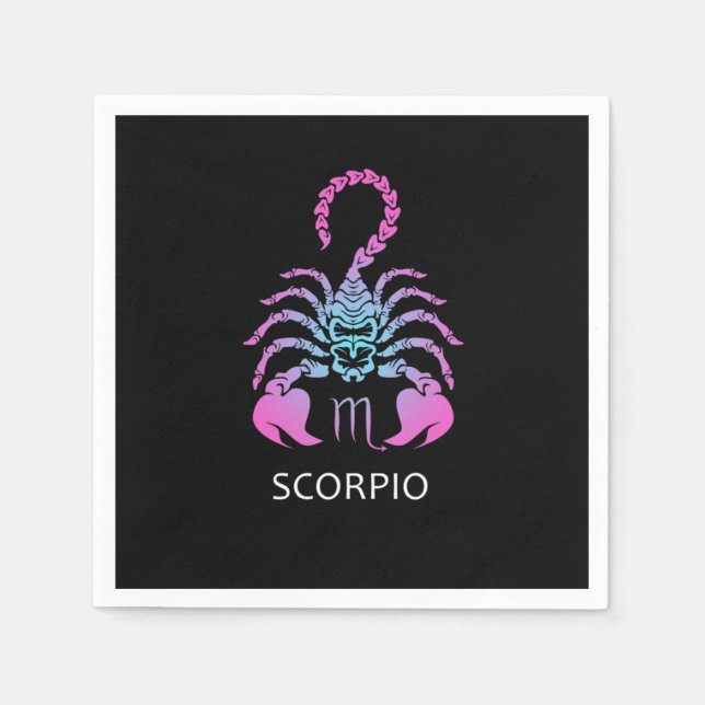 Scorpio Zodiac Sign Scorpio Birthday Gift Napkin (Front)